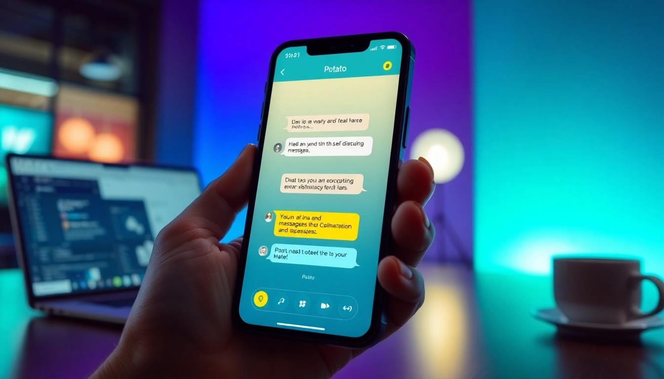 Potato下载 on a smartphone interface illustrating security features in a tech-savvy environment.
