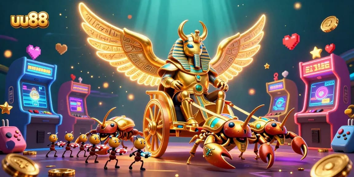 Experience thrilling gambling action with uu88 in this vibrant 3D illustration featuring casino adventures.
