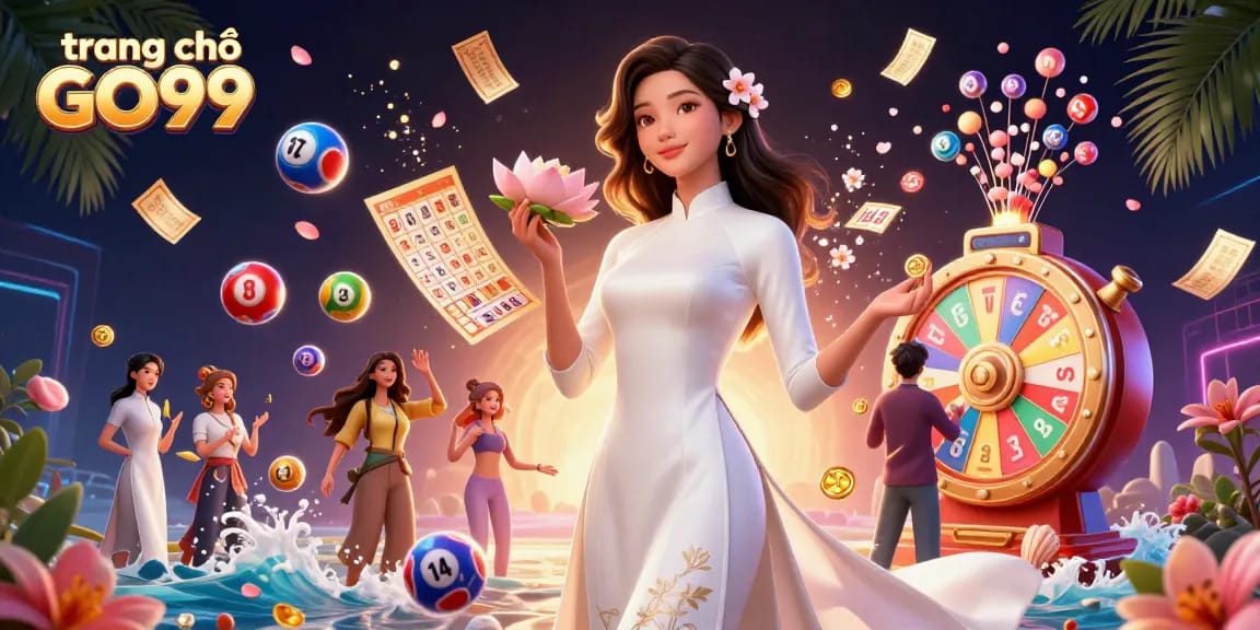 Engage in the vibrant world of trang chủ GO99 with a dynamic illustration showcasing thrilling gambling elements.
