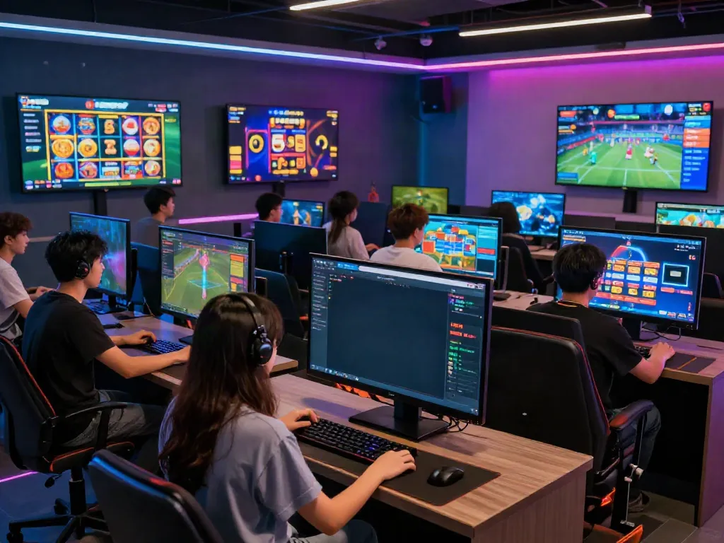 Engaging gaming atmosphere at Man88, showcasing diverse players enjoying sports betting and online games.