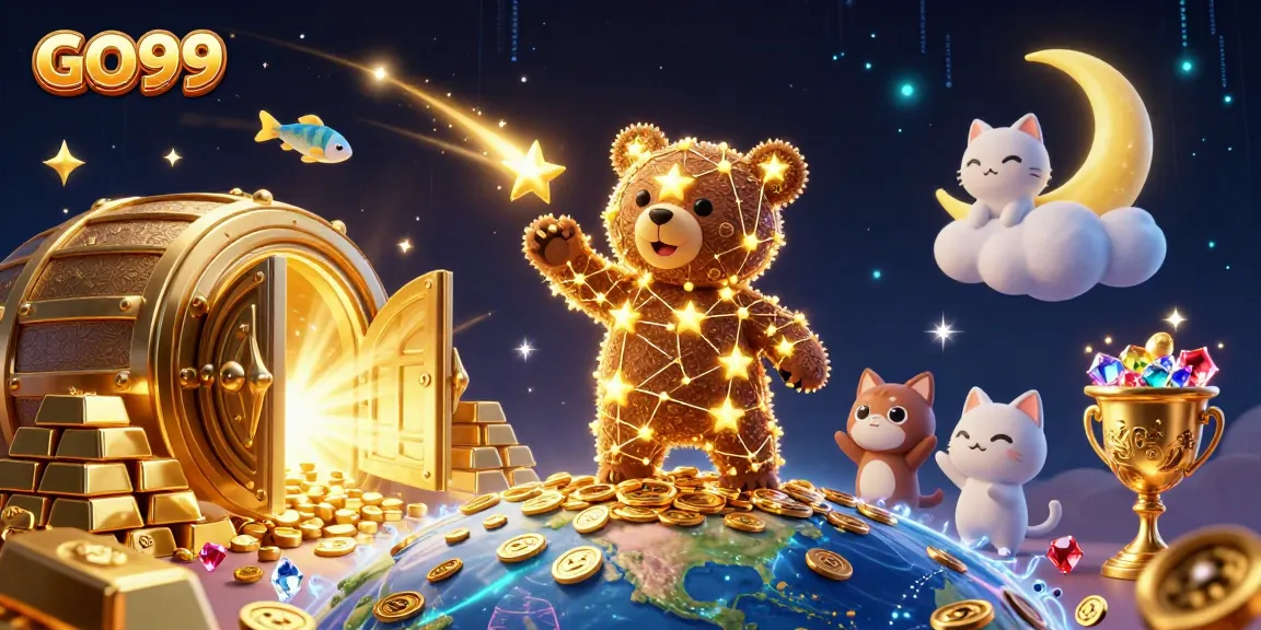 Experience the magic of GO99 with stunning treasures, animated characters, and vibrant action.