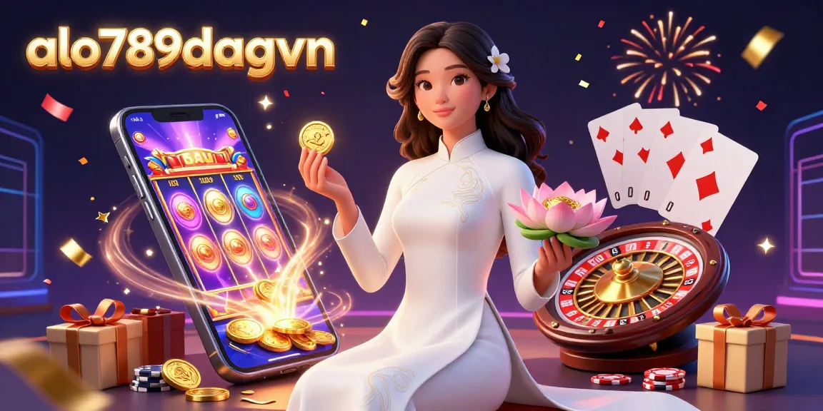 Experience the thrill of gambling at alo789dagavn with an engaging casino scene featuring an elegant character and dynamic game elements.