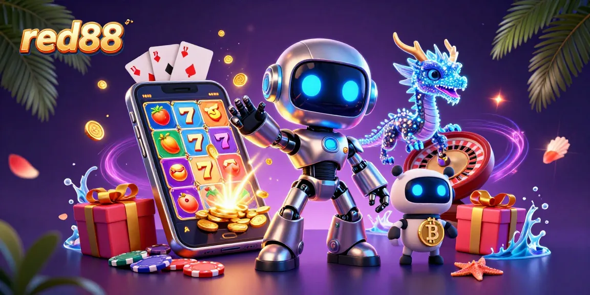 Engage with red88's vibrant 3D casino adventure, showcasing animated characters and dynamic gaming elements.