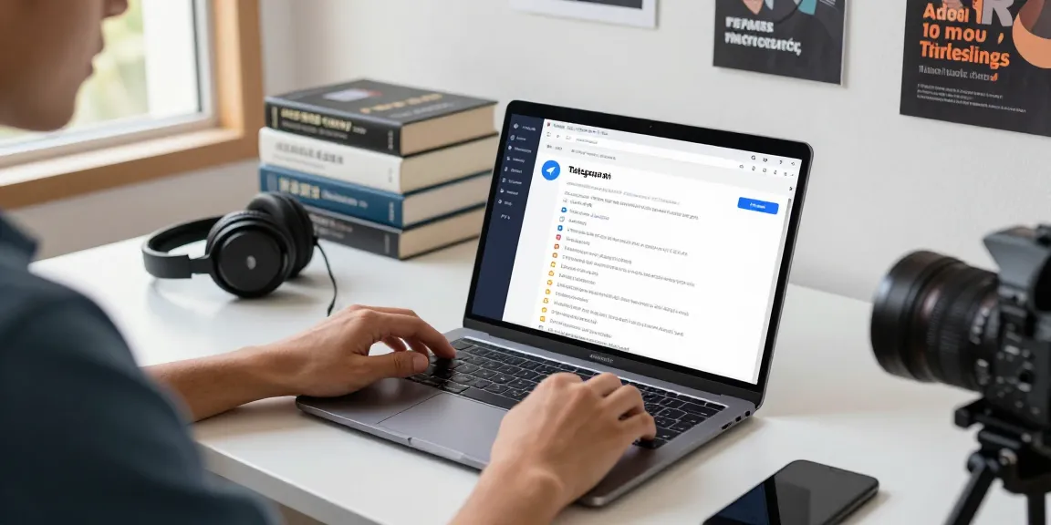 Switching Telegram Chinese language settings on a modern tech workspace