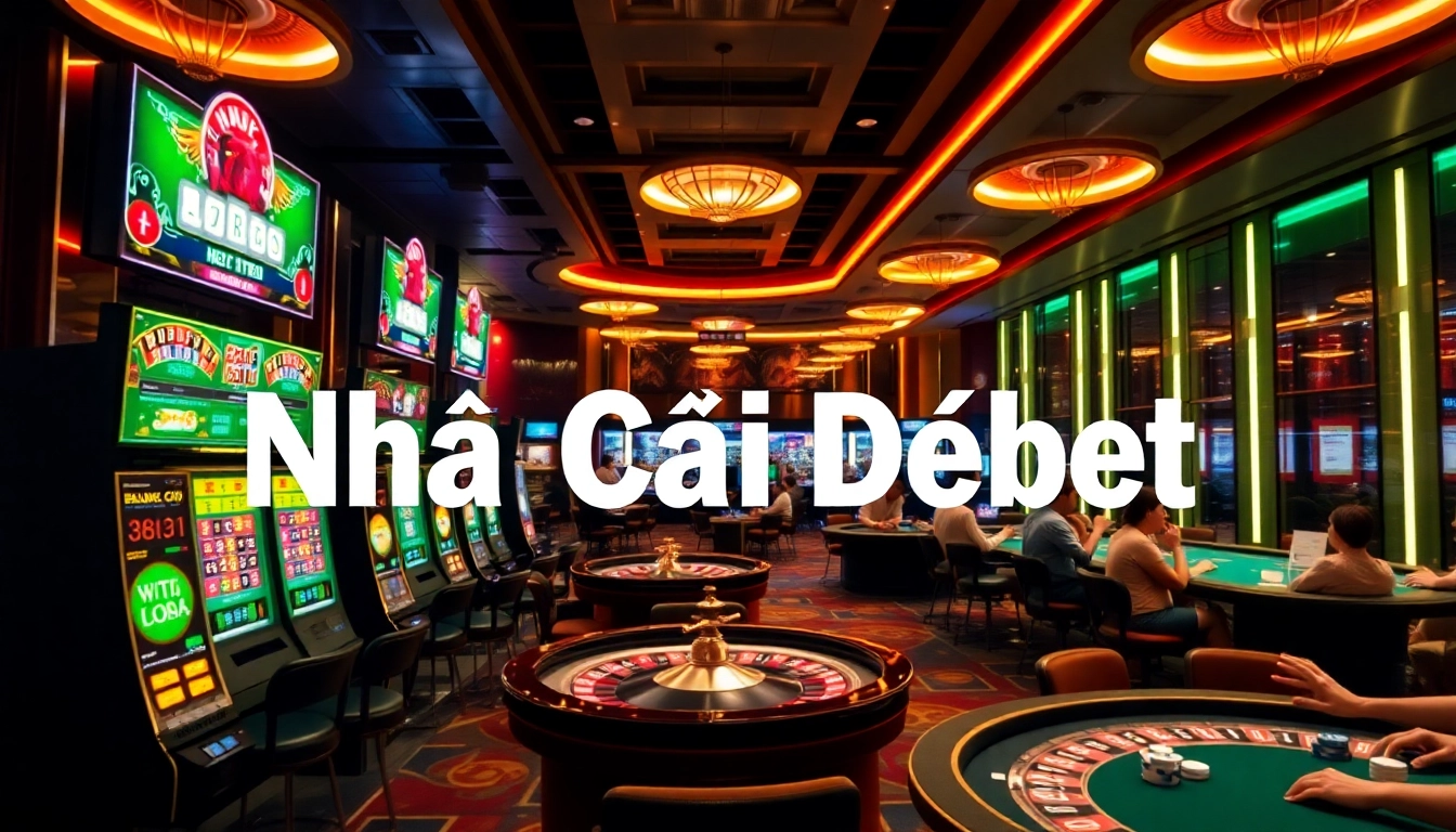 Exciting online gambling environment showcasing Nhà Cái Debet with vibrant games and luxury.