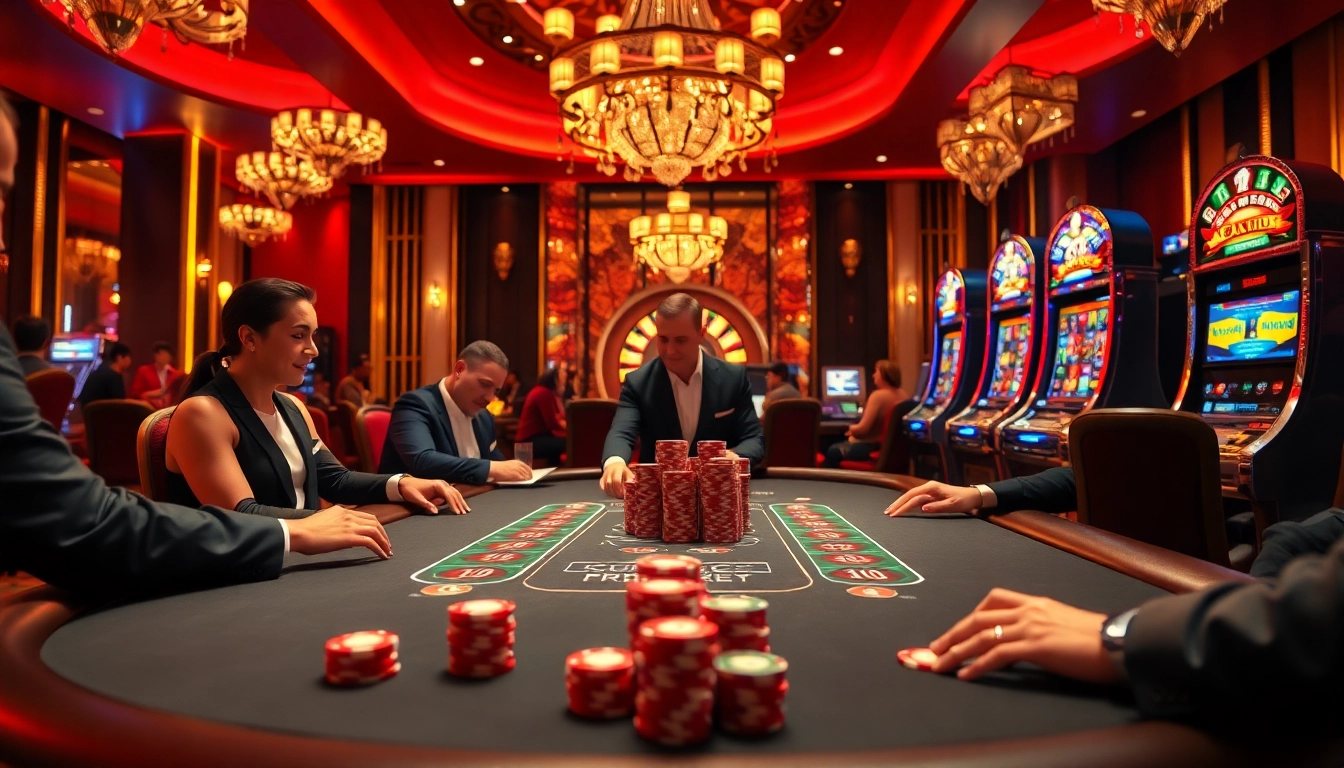 Exciting high-stakes poker game at 8XX casino with luxurious ambiance and vibrant poker chips.