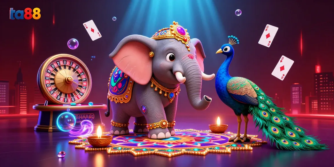 Join the exciting world of ta88 with colorful gaming elements in a vibrant casino scene.
